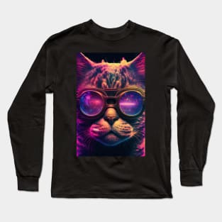 Synthwave catpunk Long Sleeve T-Shirt